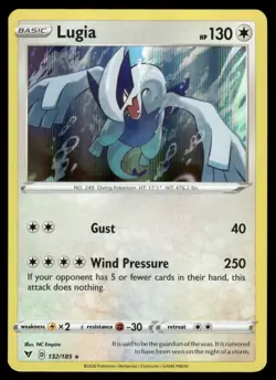 LUGIA 132/185 HOLO RARE VIVID VOLTAGE POKEMON HOLO NM - Image 2