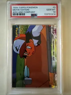 Ash and Company 1999 Topps Pokemon Movie Collectible Card #9 PSA 10 Low Pop - Image 1