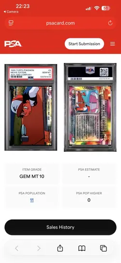 Ash and Company 1999 Topps Pokemon Movie Collectible Card #9 PSA 10 Low Pop - Image 5