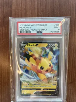 2023 PSA 9 Pokemon Pikachu V BSP SWSH285 Black Star Promo Card Crown Zenith Coll - Image 1