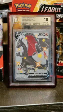 Pokemon Charizard V Secret Rare Full Art Champion's Path 079/073 Beckett 10 Holo - Image 1