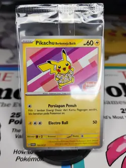 Pokemon TCG Pikachu Berkemeja Batik 190/SV-P Indonesian Journey Promo-NM Sealed - Image 1