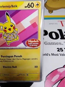 Pokemon TCG Pikachu Berkemeja Batik 190/SV-P Indonesian Journey Promo-NM Sealed - Image 2