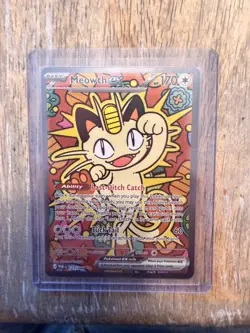 Meowth EX 121/088 Full Art Holo Basic 170 HP 60 Attack Pokemon TCG - Image 1