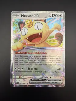 Pokemon TCG Meowth ex 062/088 Perfect Order Double Rare Holo Basic 170HP - Image 1