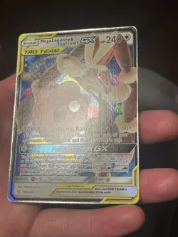 Mega Lopunny & Jigglypuff GX 165/236 Sm-Cosmic Eclipse Holo Pokemon card - Image 2
