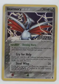 Skarmory Reverse Foil Pokemon EX Delta Species #55 2005 - Image 1