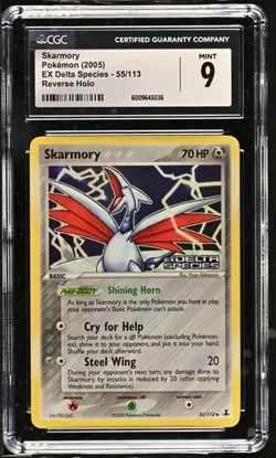 CGC 9 MINT Skarmory EX Delta Species 55/113 Reverse Holo Stamped Pokemon Card - Image 1