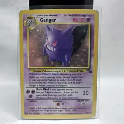 Pokemon TCG Gengar Fossil Holo Card 5/62 Unlimited Rare Damaged Poor - Image 1