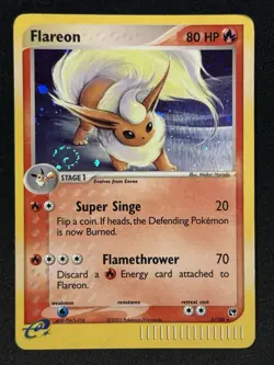 🌀SWIRL🌀 Flareon 2003 Pokemon EX Sandstorm Holo Rare #5/100 - MP - Image 1