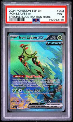 Iron Leaves EX 203/162 Special Illustration Rare Pokemon PSA 9 *145 - Image 1