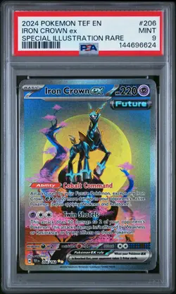 Iron Crown EX 206/162 Special Illustration Rare Pokemon PSA 9 *624 - Image 1