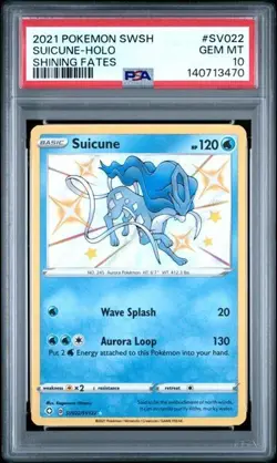 PSA 10 Gem Mint Pokemon Shining Fates Suicune Holo #SV22 - Image 1