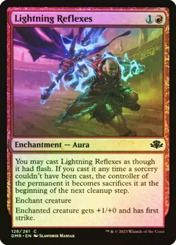 Lightning Reflexes #128/261 MTG Dominaria Remastered Foil Common NM - Image 1