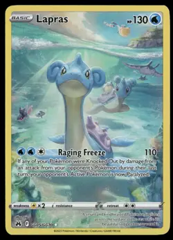 Lapras Ultra Rare Crown Zenith: Galarian Gallery GG05/GG70 NM Pokemon TCG - Image 1