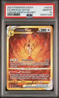 2023 POKEMON SWORD & SHIELD CROWN ZENITH SECRET FULL ART/ARCEUS VSTAR PSA 10 - Image 1