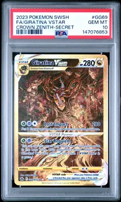 2023 POKEMON SWORD & SHIELD CROWN ZENITH SECRET FULL ART/GIRATINA VSTAR PSA 10 - Image 1