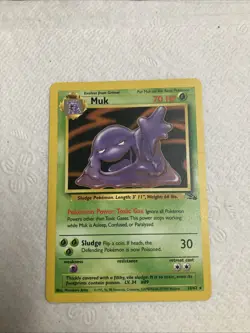 Pokemon TCG Muk Non-Holo Fossil Card 28/62 Vintage 1999 LP Condition - Image 1