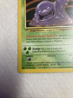 Pokemon TCG Muk Non-Holo Fossil Card 28/62 Vintage 1999 LP Condition - Image 2