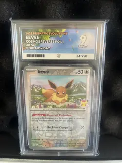 Eevee - Pokemon Day Stamped Promo 2025 - 074/131 Cosmos Reverse Foil Ace Mint 9 - Image 1