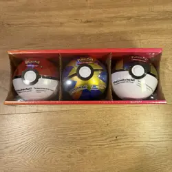 Pokemon Poke Ball Tin 3-Pack Pokemon NEW Sealed (9) Booster Packs (3) Coins - Image 1