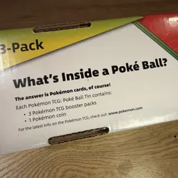 Pokemon Poke Ball Tin 3-Pack Pokemon NEW Sealed (9) Booster Packs (3) Coins - Image 2