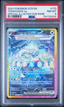 2024 Pokemon TCG Stellar Crown EN Terapagos ex 170 PSA 8 - Image 1