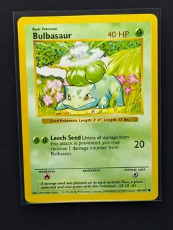 1999 Pokemon Bulbasaur - 44/102 - Shadowless Version - Base Set - Never Played - Image 1