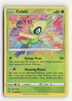 Celebi 009/185 SWSH04 SWSH04: Vivid Voltage Pokemon TCG Amazing Rare - Image 1