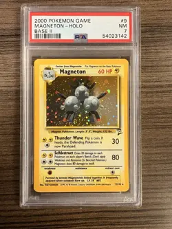 Pokemon Magneton Base Set 2 Holo Rare 009/130 PSA 7 Pokemon TCG 2000 - Image 1