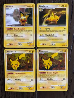 Pichu 93/123, Raichu 45/100 and (2) Pikachu 94/123 Pokemon Treasures 2007 - Image 1