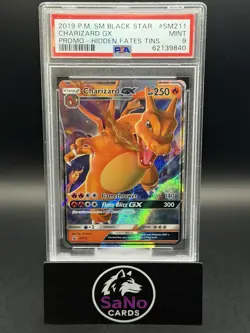 Pokemon Charizard GX SM211 Black Star Promo Holo PSA 9 Hidden Fates Tins 2019 - Image 1