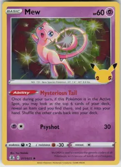 MEW 011/025 HOLO CELEBRATIONS POKEMON RARE NM/M - Image 1