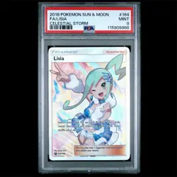 2018 Pokemon Sun & Moon Celestial Storm Full Art Lisia 164/168 PSA 9 - Image 1