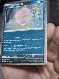 Pokemon TCG Spiritomb 129/198 Cosmos Holo With Holo Bleed And 3 Swirls!! NM - Image 1