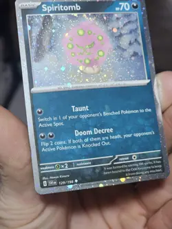 Pokemon TCG Spiritomb 129/198 Cosmos Holo With Holo Bleed And 3 Swirls!! NM - Image 2