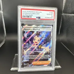 2025 Pokemon Mega Evolutions Acerola’s Mischief #165 Ultra Rare EN Graded PSA 10 - Image 4
