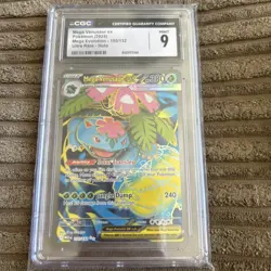 Pokemon Mega Venusaur Ex 155/132 Secret Rare - Mega Evolution - CGC 9 Mint - Image 1