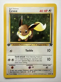 POKEMON EEVEE 55/82 1ST EDITION TEAM ROCKET NM - Image 1
