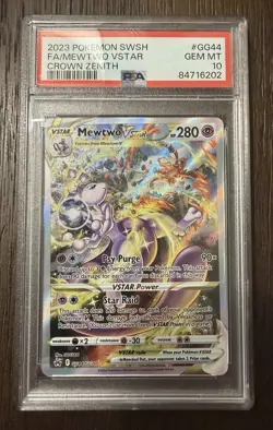 Pokemon Crown Zenith Mewtwo VSTAR Galarian Gallery Ultra Rare Holo GG44 PSA 10 - Image 1