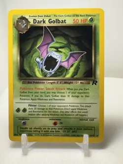 Pokemon TCG 2000 Team Rocket Non Holo Rare Dark Golbat (24/82) - Image 1