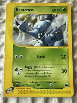 Pokemon TCG Heracross Skyridge 64/144 Non-Holo E Series WOTC Vintage LP - Image 1
