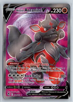Hisuian Arcanine Pokemon TCG Silver Tempest Ultra Rare 179/195 Pokemon NM Foil - Image 1