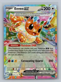 Eevee ex - 075/131 075/131 Holo Double Rare Prismatic Evolutions Pokemon NM - Image 1