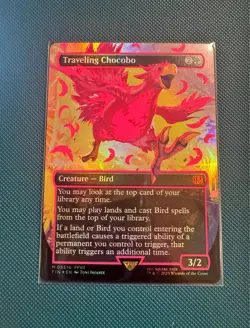 Mtg Traveling Chocobo Neon Ink Red Borderless - Image 1
