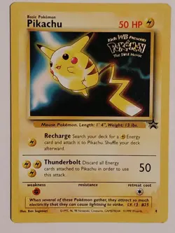 Pokemon TCG - Pikachu Kids WB Presents Pokemon The First Movie Promo Card #4 - Image 1