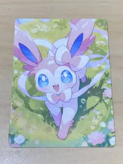 Anime ART STYLE Sylveon Fan Full Art Pokemon Custom Card/perfect bookmark - Image 1