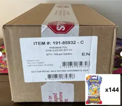 SEALED Pokemon TCG Surging Sparks Sleeved Booster Pack 144 ct. Case - Image 1