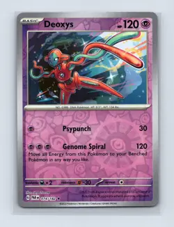 Deoxys 074/182 Rare Paradox Rift Pokemon Reverse Holo Near Mint - Image 1