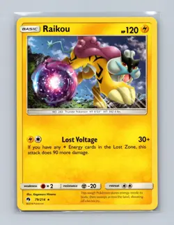 Raikou 79/214 Rare Lost Thunder Pokemon Lightly Played - Image 1